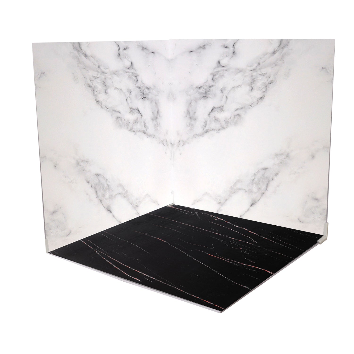 60x60cm Black & White Marble Effect PVC Boards - Twin Pack for DIY Projects, Wall Decor & Tabletop Protection