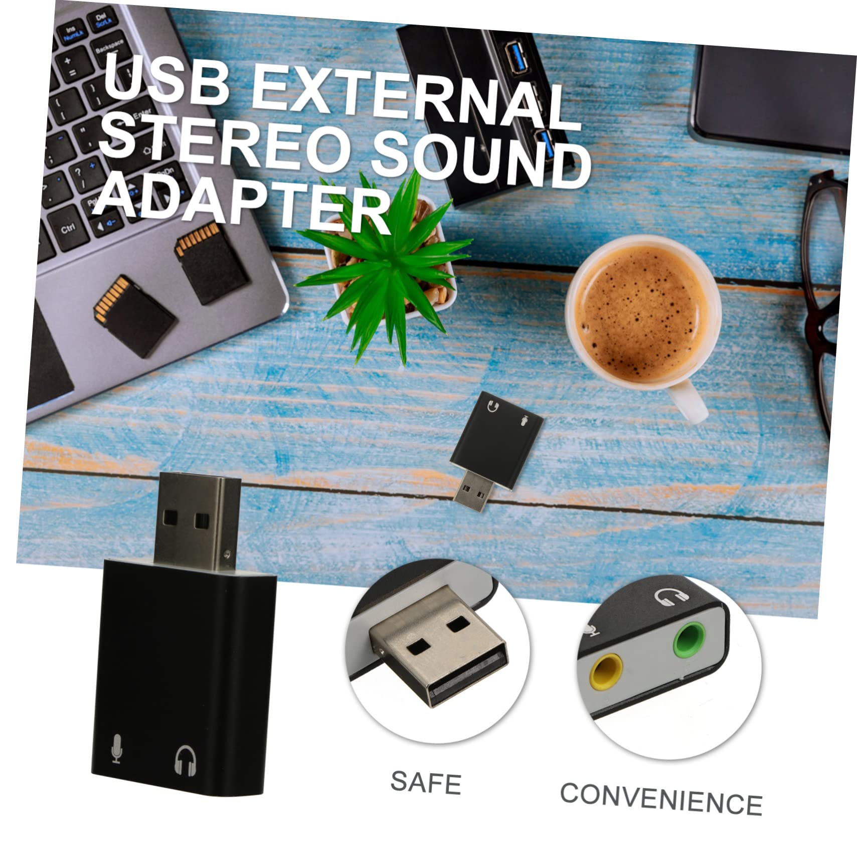 BUTIFULSIC USB External Sound Card - Aluminum USB Audio Adapter for Windows PC & Laptop - High-Quality Stereo Sound & 3D Microphone Support - Perfect for Gaming, Streaming, Music Production & Online Meetings