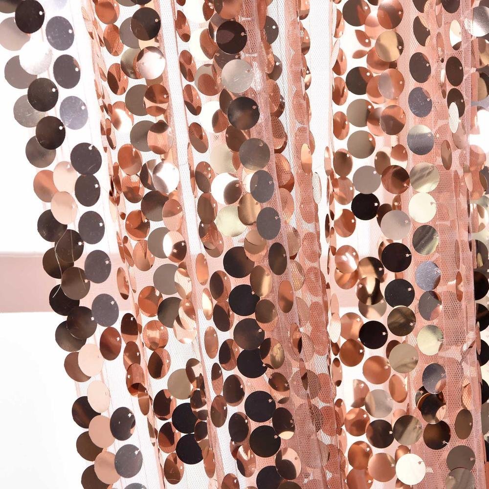 Sparkling Rose Gold Sequin Drapes - 9FT x 9FT Sequin Backdrop Curtains for Home Decor, Party Supplies, Thanksgiving & Christmas Decorations | Perfect for Weddings, Photo Booths & Holiday Celebrations