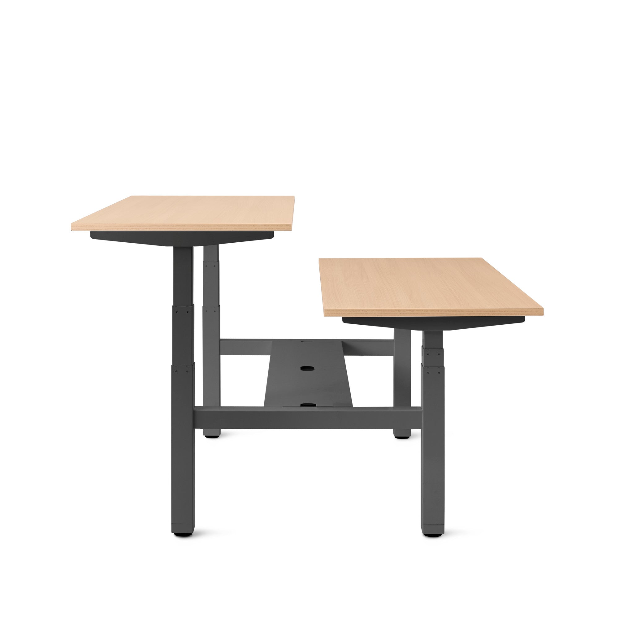 Adjustable Height Double Desk for 2 People - Series L Home Office Desk with Dual Workspace - Perfect for Shared Workspaces, Home Offices & Small Business Setups