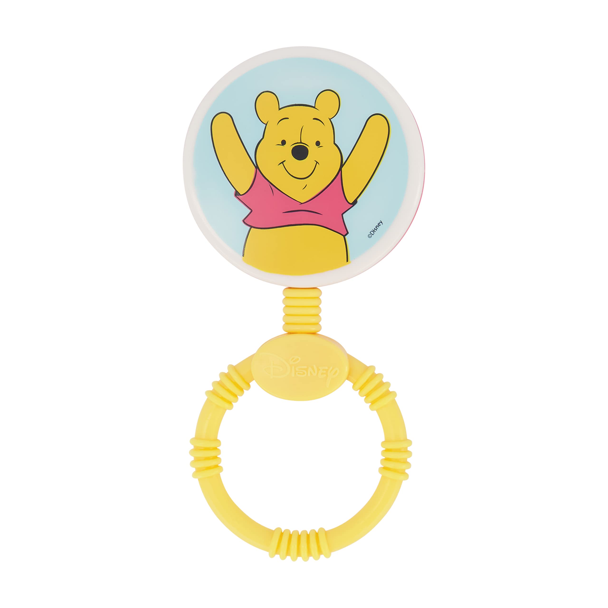 2 Pack Disney Winnie The Pooh Baby Teether Toys - Soft Rattle & Keyring Set for Infants, Safe Chewing Relief for Teething, Perfect Newborn Shower Gift & Toddler Birthday Present (Ideal for 0-12 Months, Daycare & Travel)