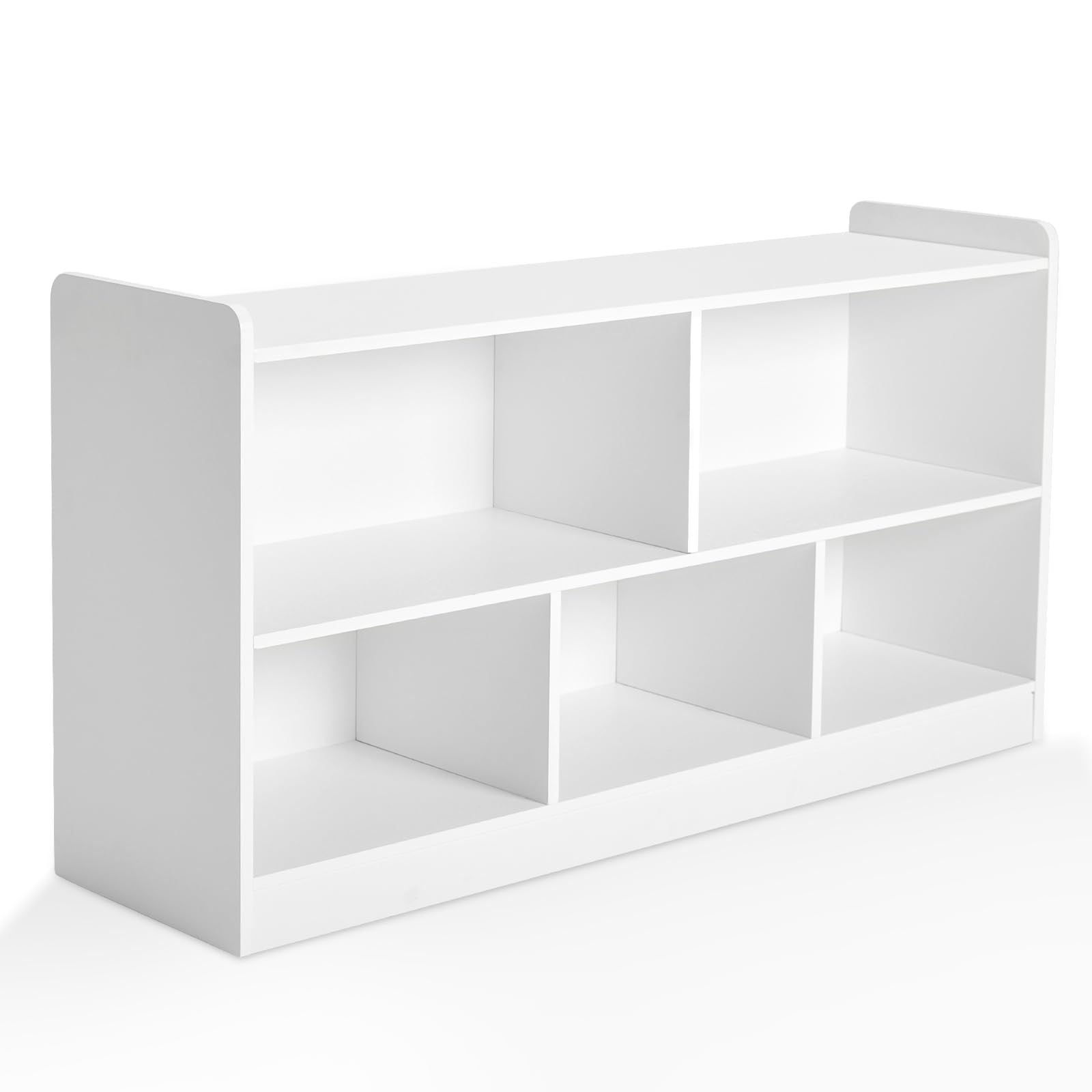 Montessori Wooden Toy Storage Organizer - 2 Shelf Bookcase & 5-Section Cabinet for Kids Books & Toys | Perfect for Toddler Rooms, Playrooms, Nurseries & Kindergartens | Organize & Display Educational Toys & Storybooks