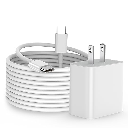Apple MFi Certified 20W USB-C Fast Charger & Cable for iPad Pro 12.9/11, iPad Air 5/4, iPad Mini 6 - Compatible with Android Phones (Pixel, Samsung, LG) - Perfect for Home, Office & Travel Charging