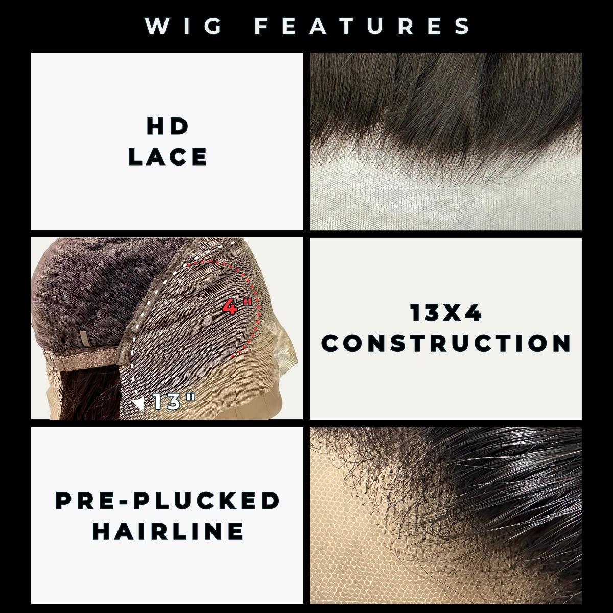 13x4 HD Lace Front Body Wave Human Hair Wig - Natural Look for Daily Wear & Special Occasions