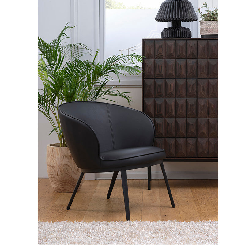 Premium GAIN Lounge Chair in Black - Modern Comfort for Living Room, Bedroom, or Office Relaxation
