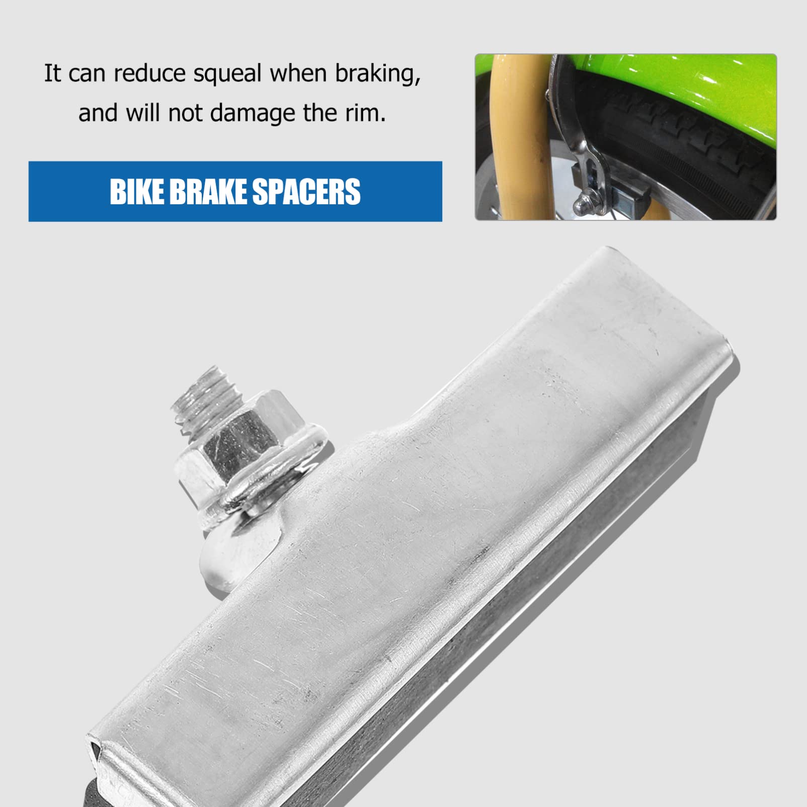 10pcs Bicycle Brake Pads - High-Performance Mountain Bike Brake Blocks, Silent Braking System, Includes Spacers - Perfect for Road Bikes, MTB & Commuter Cycling Accessories