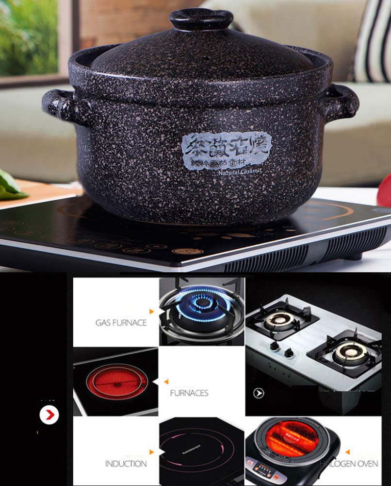 Yisupp Easy Clean Ceramic Casserole Dish Pan - 4L High-Temperature Resistant Cookware Pot for All Hob Types | Perfect for Baking, Roasting & Serving Family Meals