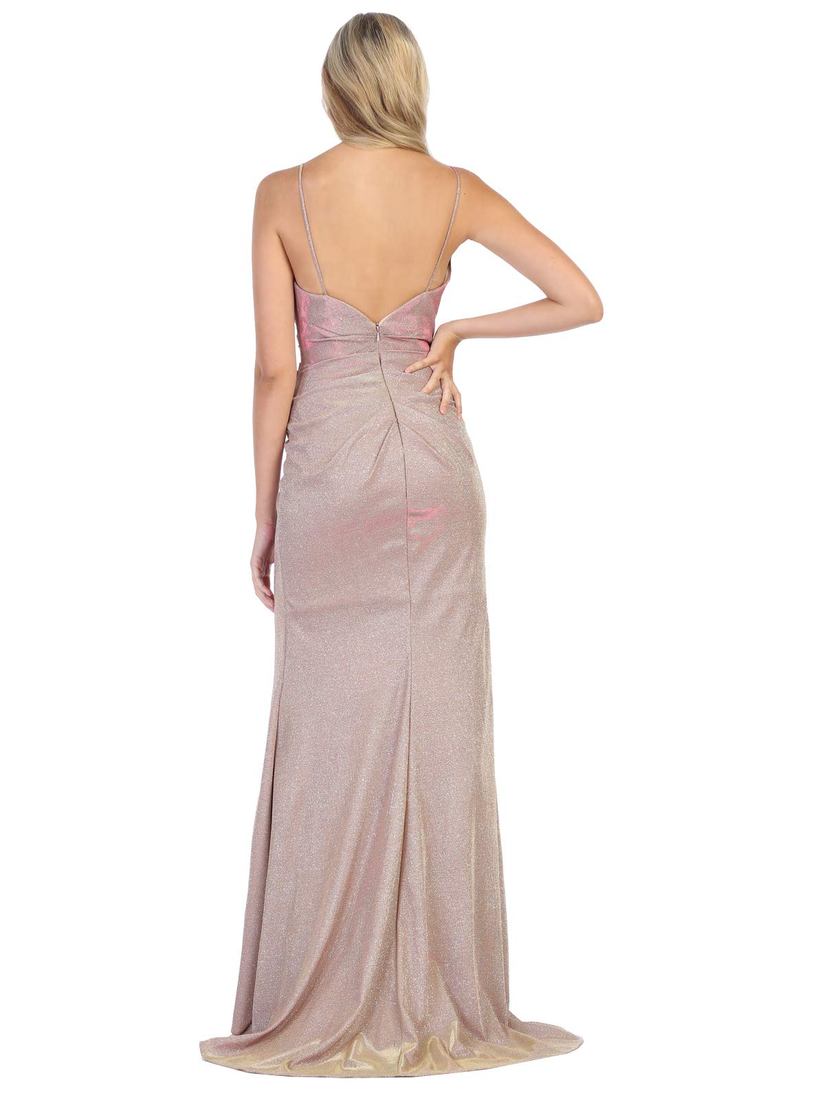 Elegant Rose Gold Long Prom Dress for Women - Size 12 | Formal Evening Gown for Homecoming, Ball, Quinceañera & Special Occasions