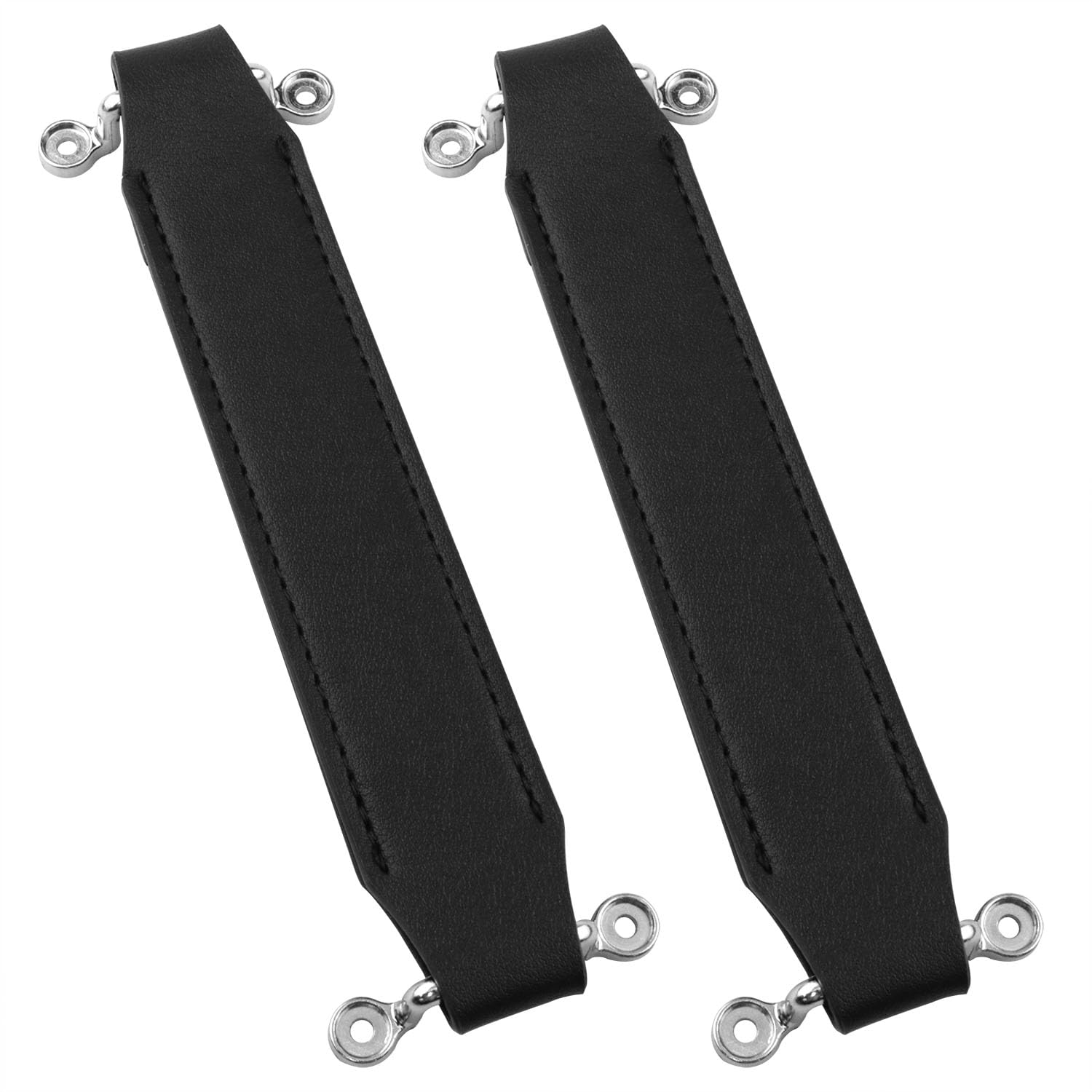 Premium Leather Guitar Amplifier Handle Replacement - 2 Pack Black Amp Case Handles for Easy Transport | Durable Strap for Guitar Amp Carrying Case | Perfect for Musicians & Live Performances