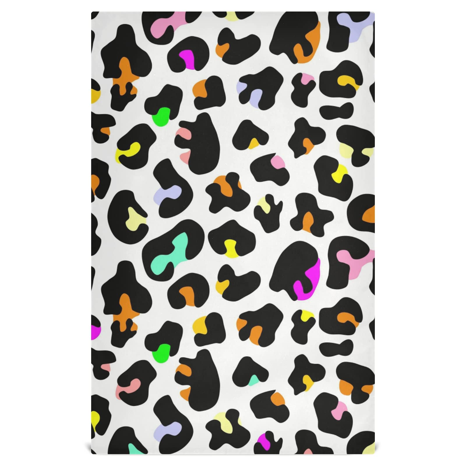 Vibrant Leopard Print Kitchen Towels Set of 4 - Super Absorbent, Fast Drying Reusable Dish Cloths (28