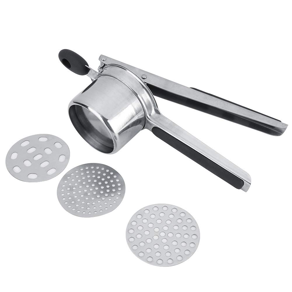 Premium Stainless Steel Potato Ricer - Heavy Duty Kitchen Tool for Mashing Potatoes, Vegetables & Making Desserts | Detachable Design for Easy Cleaning | Perfect for Home Cooking, Baby Food & Restaurant Use