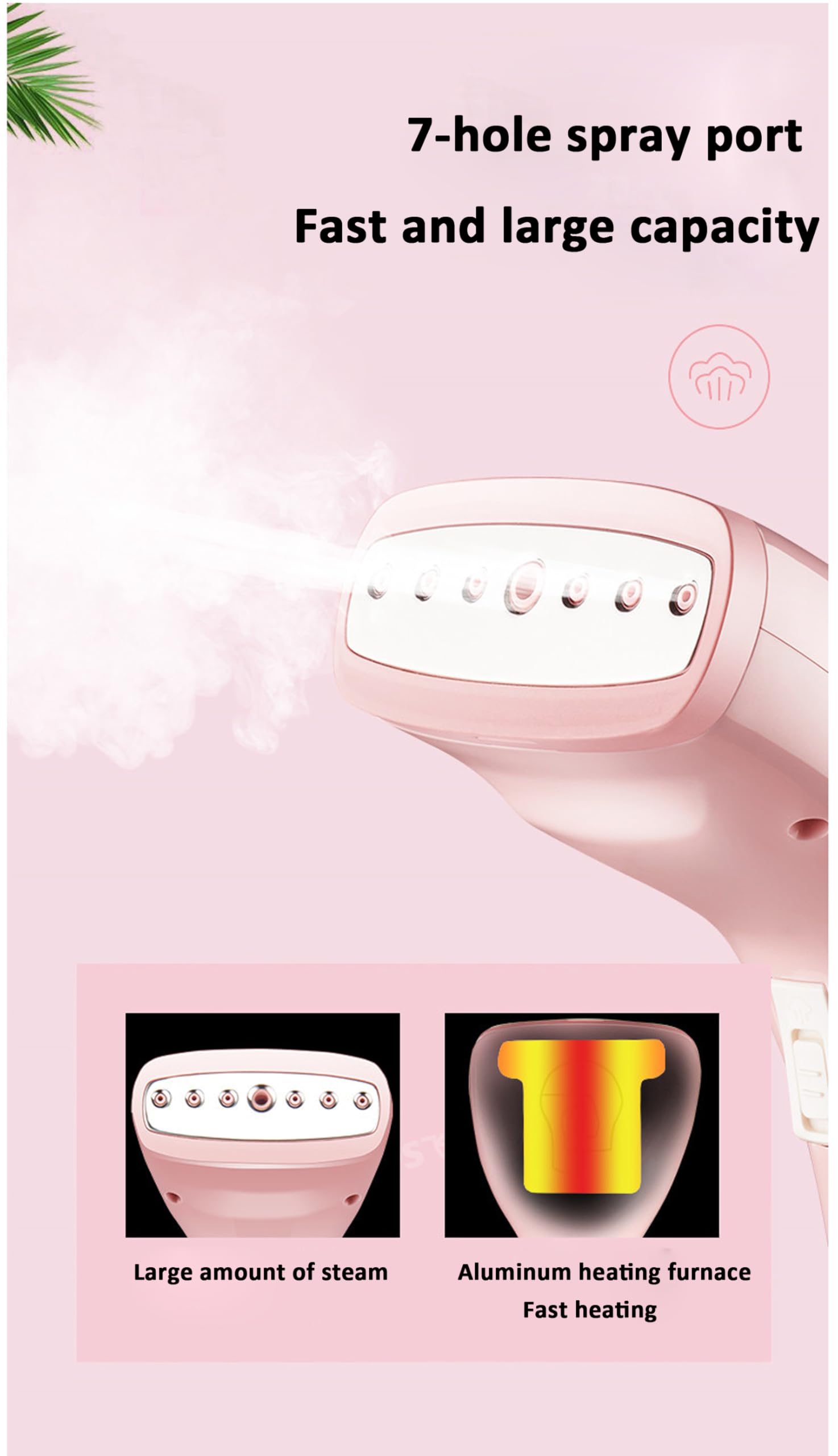 TIHONORI Full-Size 250ml Portable Clothes Steamer - 1500W Fast Heating Garment Steamer with Large Water Tank for Home, Office & Travel - Perfect for Wrinkles Removal on Dresses, Suits & Curtains - EU Standard