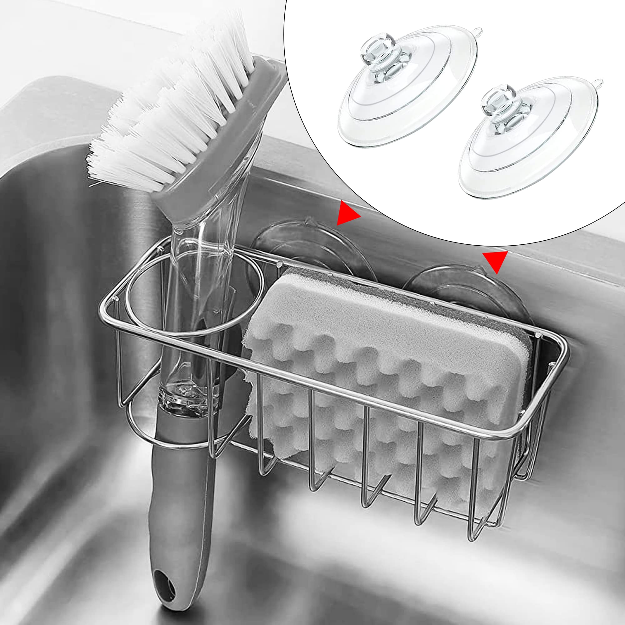 Sturdy Sponge Holder Suction Cups - Durable Replacement Suction Cups for Kitchen Sink Caddy & Organizer | Perfect for Dishwashing, Bathroom Cleaning & Household Organization