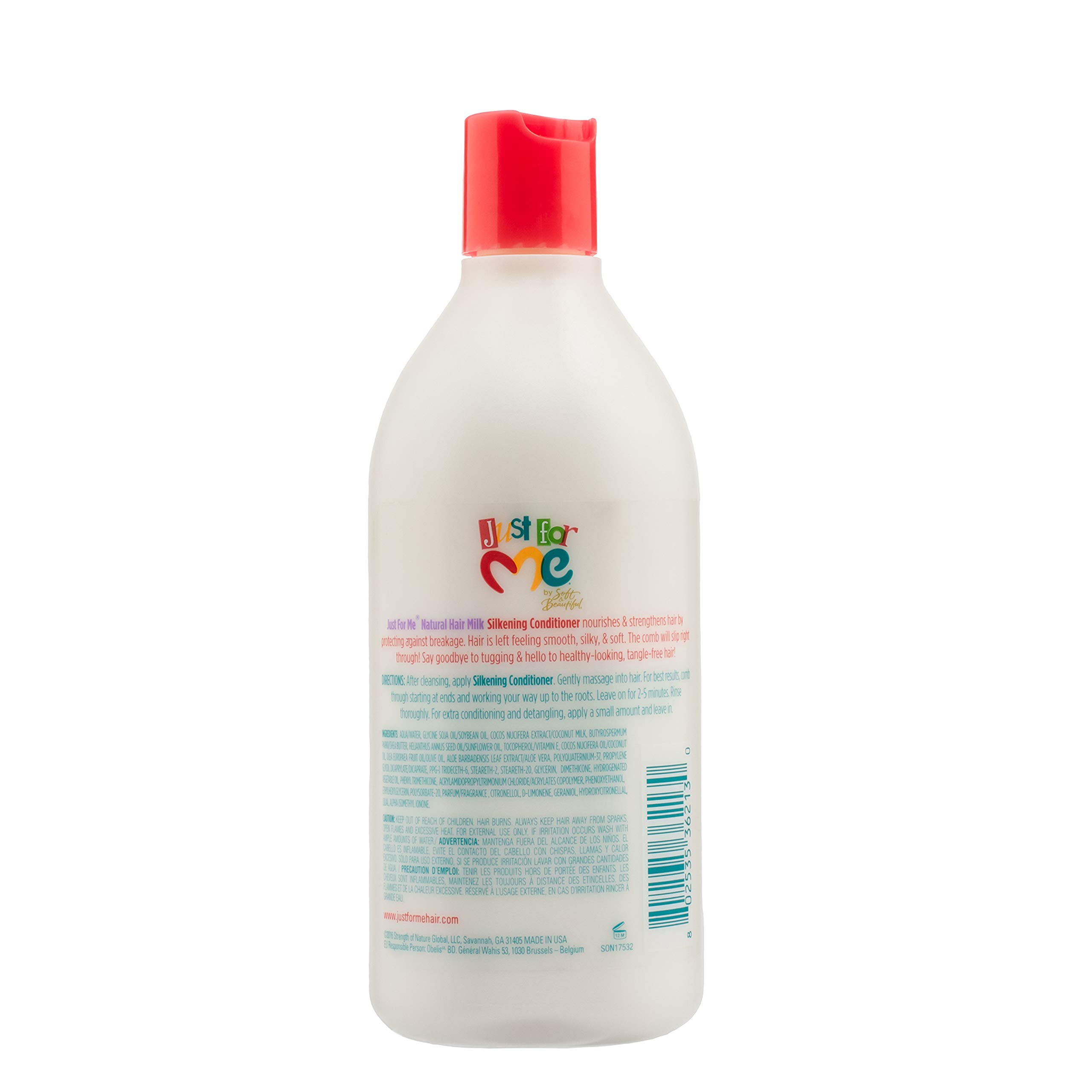 Just For Me Natural Hair Milk Silkening Conditioner - Moisturizing & Detangling for Kids & Adults - Perfect for Curly, Coily & Natural Hair Care