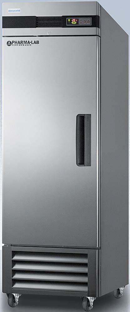 Summit Appliance AFS23MLLH 23 cu.ft. Stainless Steel Upright Pharmacy Freezer - Frost-Free, Left-Hand Door, Adjustable Shelves & Digital Thermostat - Perfect for Medical Labs, Pharmacies, and Vaccine Storage