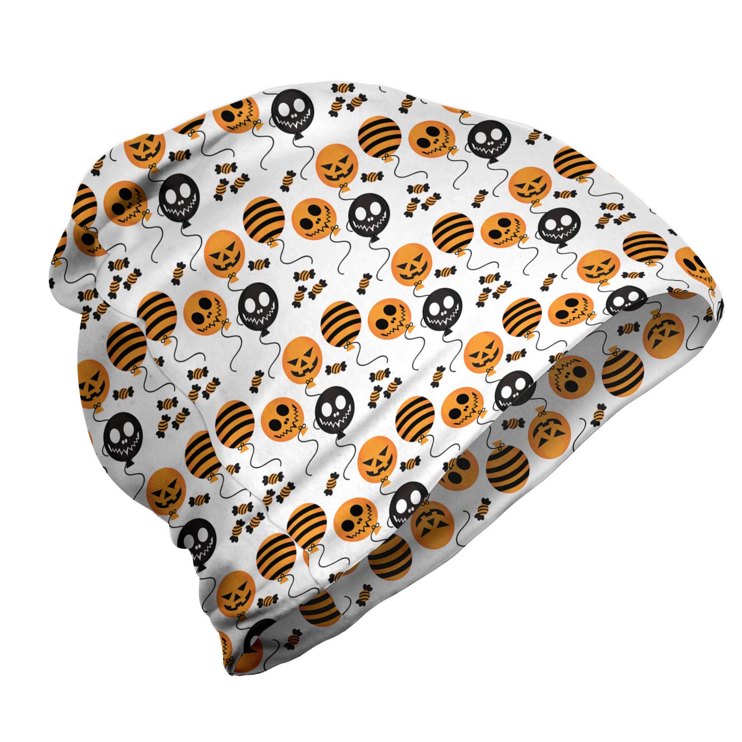 Ambesonne Unisex Beanie - Colorful Balloons & Candies Design - Warm Winter Knit Hat for Men & Women - Perfect for Hiking, Outdoor Activities & Cold Weather Fashion