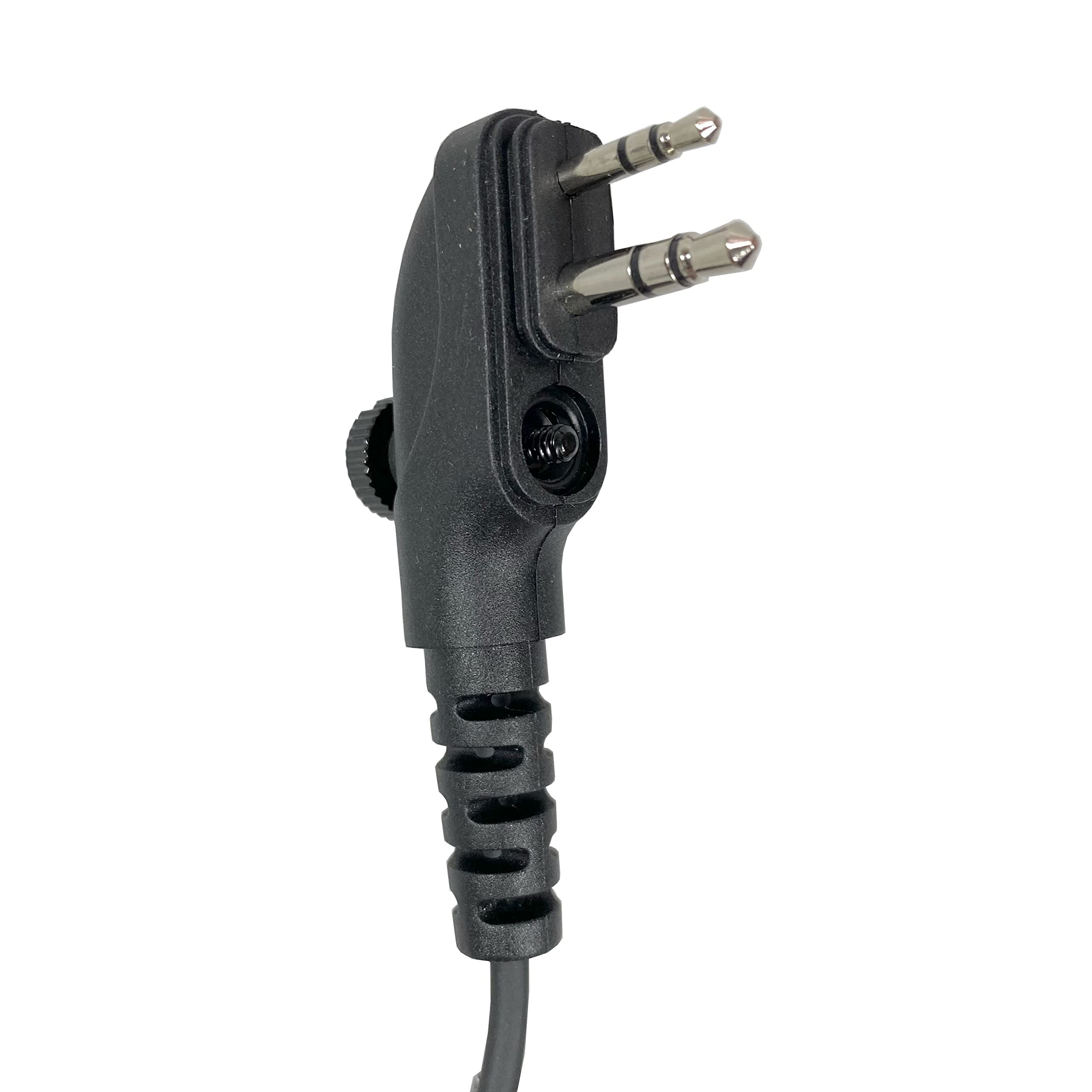 HYTERA HYT Clear Coil Tube Earbud Headset with PTT Mic - 2-Pin 1 Wire Communication Headset (2 Pack) for Two-Way Radio, Security, and Construction Work