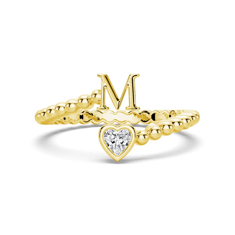 Lab Grown Diamond Personalized Initial Promise Ring for Women - Custom Engraved 14K Gold/White Gold Name Letter Ring - Perfect for Anniversaries, Engagements & Special Occasions