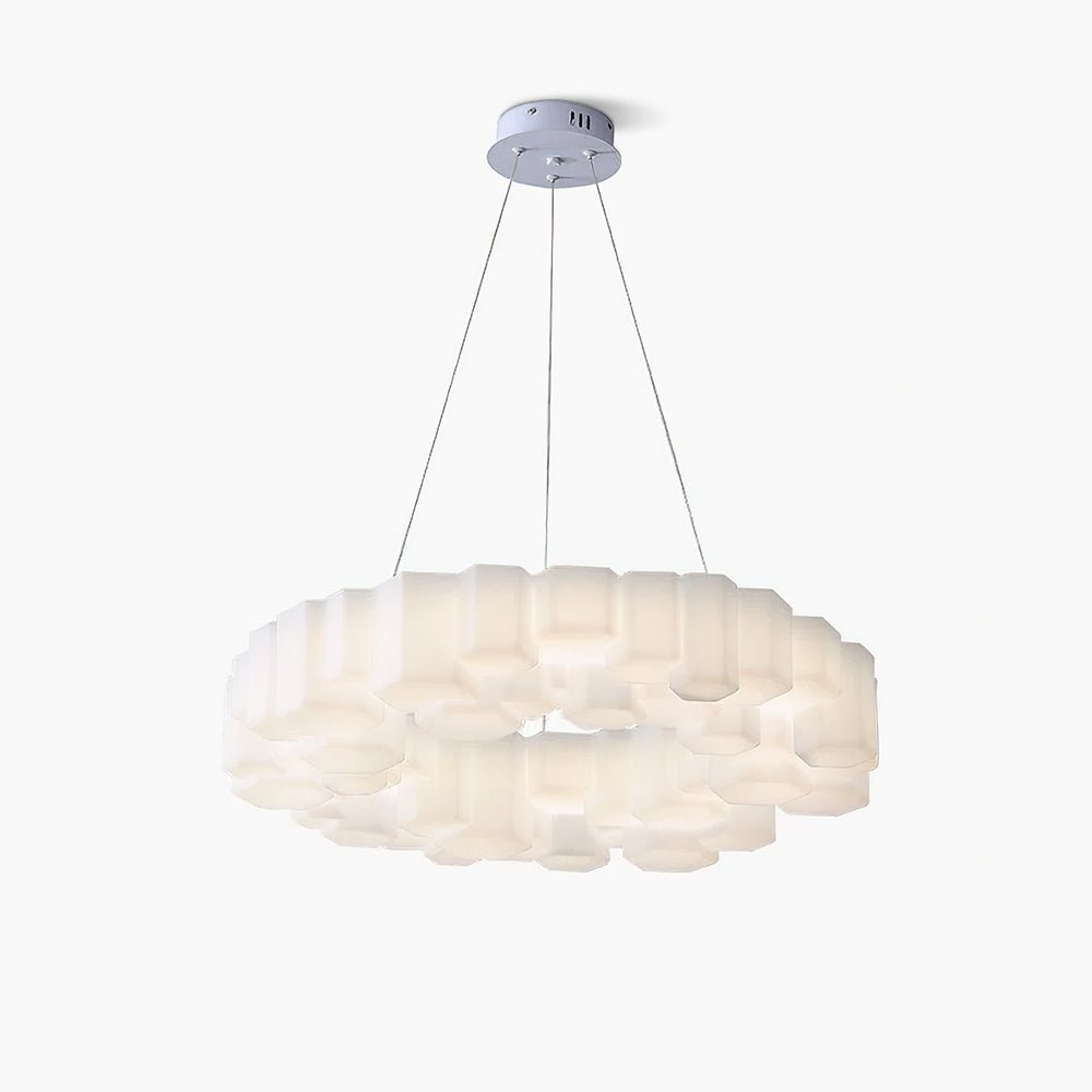 Modern Honeycomb Chandelier Light Fixture - Geometric Hexagon Ceiling Pendant Lamp for Dining Room, Living Room & Bedroom - Elegant Home Decor Lighting for Indoor Spaces