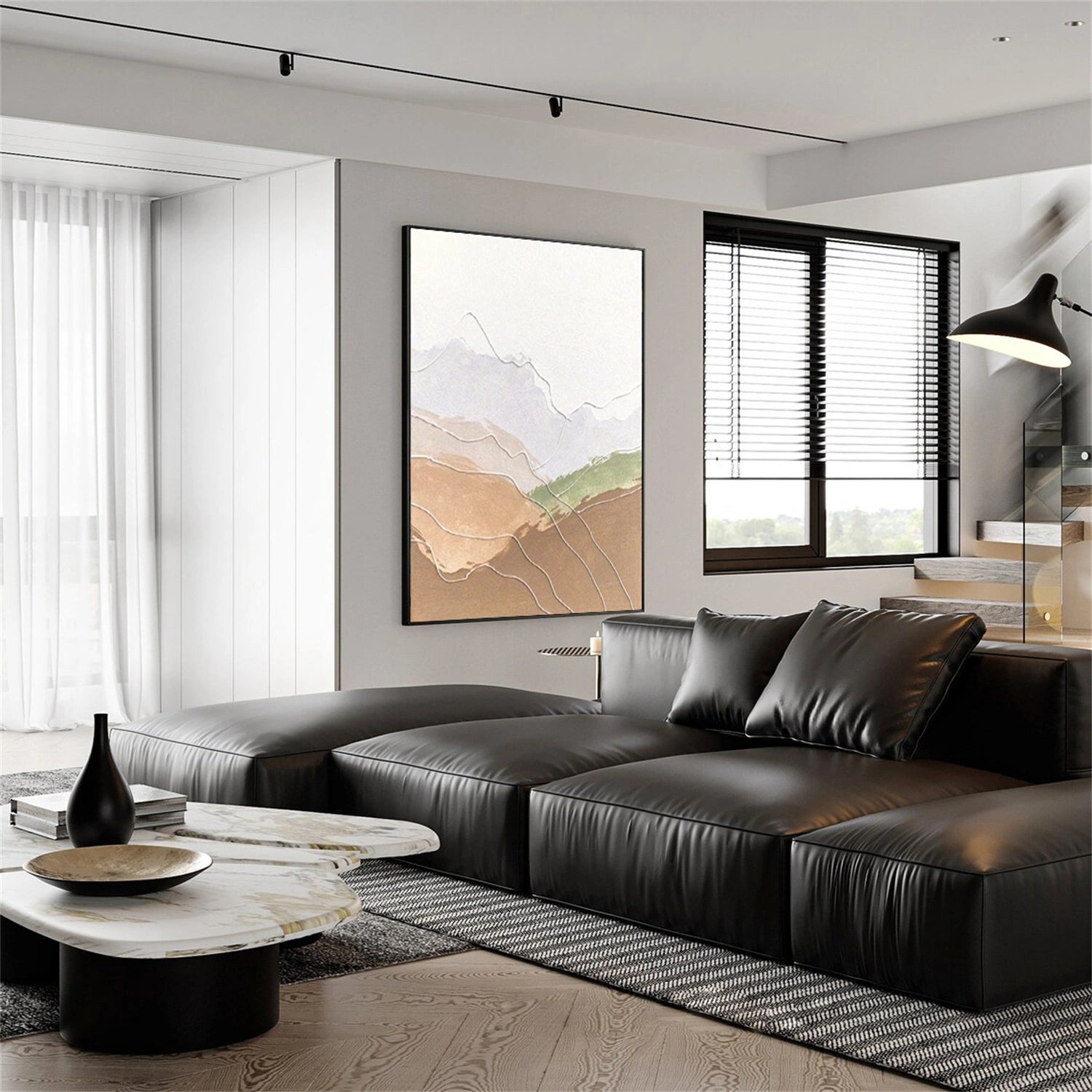 Beige & Brown Abstract Wall Art Print #BB098 - Modern Home Decor for Living Room, Bedroom & Office