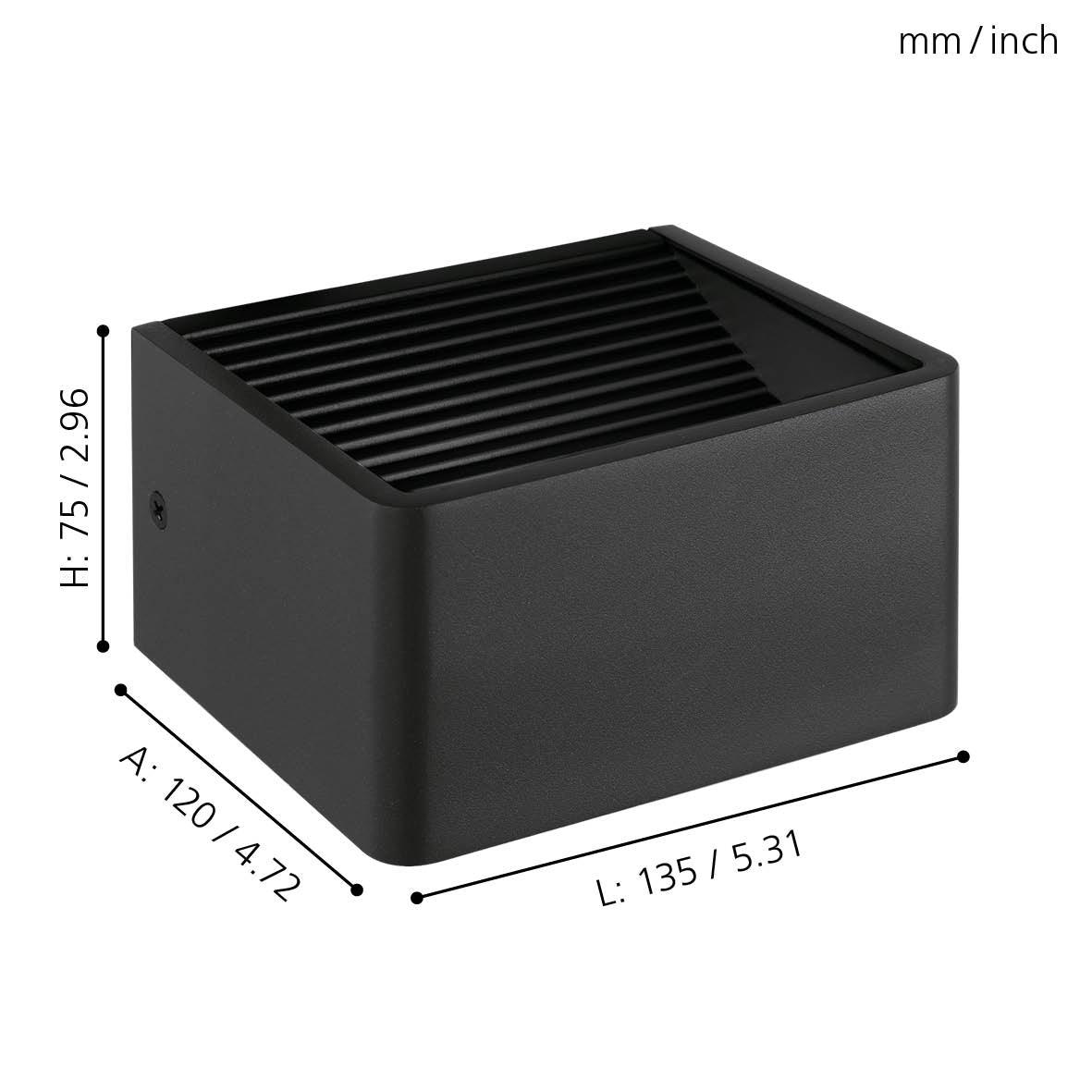 Eglo Doninni 1 Outdoor Wall Light - Waterproof IP44, Black Exterior Sconce for Porch, Patio & Garden - Durable LED Wall Lighting for Home & Commercial Use