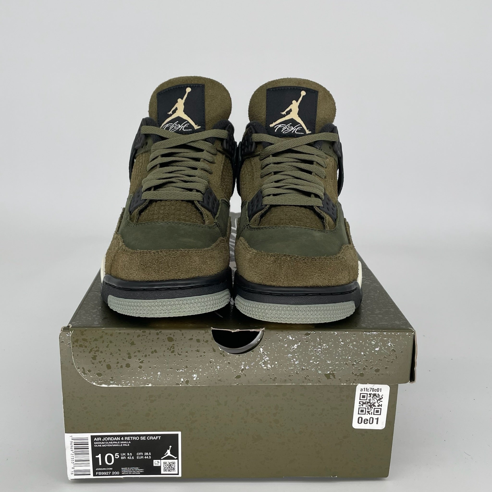 AIR JORDAN 4 CRAFT MEDIUM OLIVE Men's Basketball Shoes - Size 10.5 (FB9927-200) - Retro Sneakers for Casual Wear & Street Style