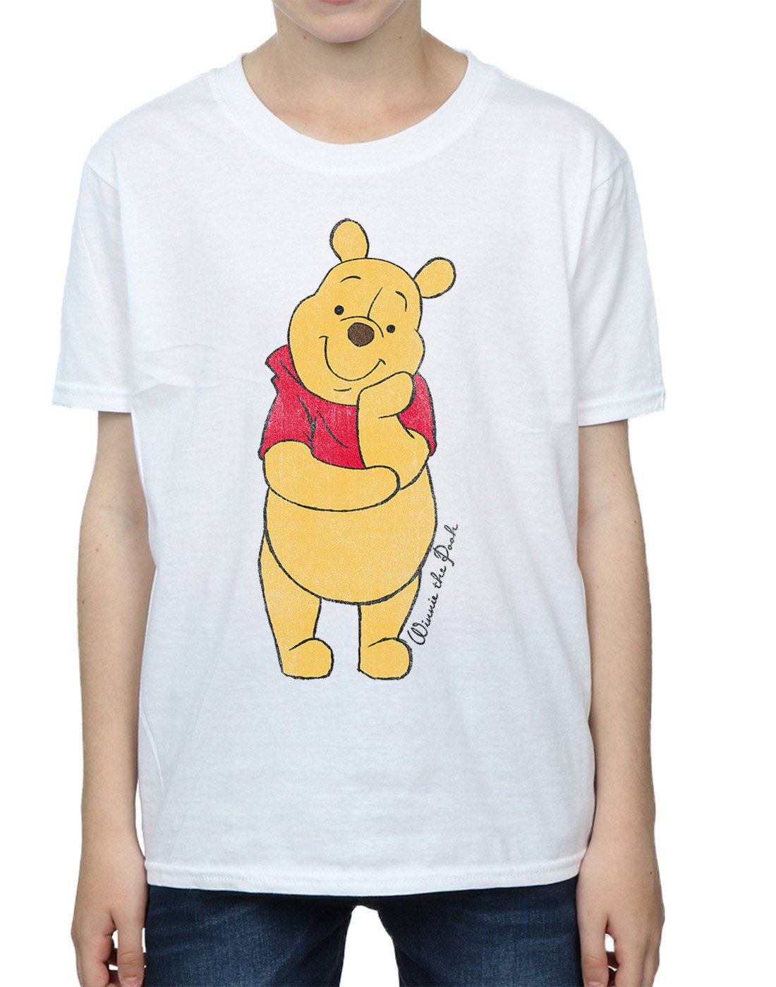 Disney Classic Winnie The Pooh Boys T-Shirt for Kids 9-11 Years - Soft Cotton White Tee for Casual Wear, School & Playdates