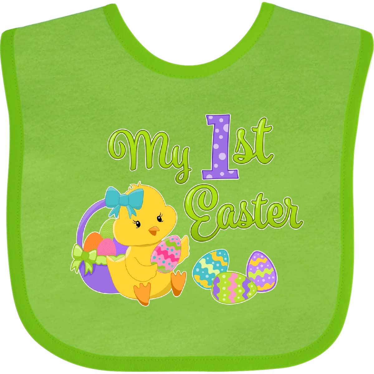 Inktastic Easter Baby Bib - Cute Chick & Eggs for Infants