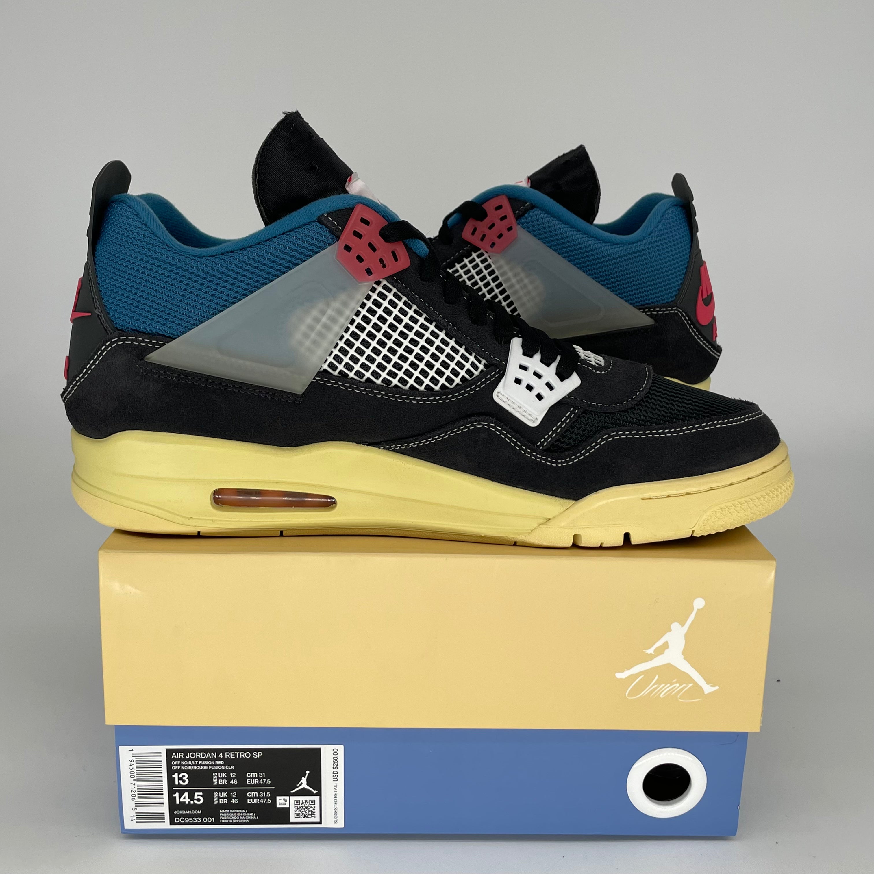 Air Jordan 4 Union LA Off Noir Men's Basketball Shoes Size 13 DC9533-001 - Retro Sneakers for Streetwear & Casual Outfits