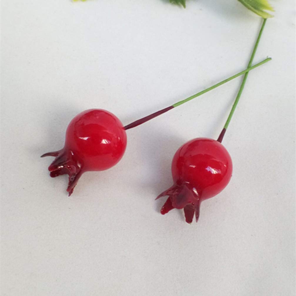 150 Pcs Red Artificial Holly Berry Stems - Christmas Tree Fillers, Wired Xmas Decorations for Holiday Centerpieces, Wreaths, and Festive Fruit Trays