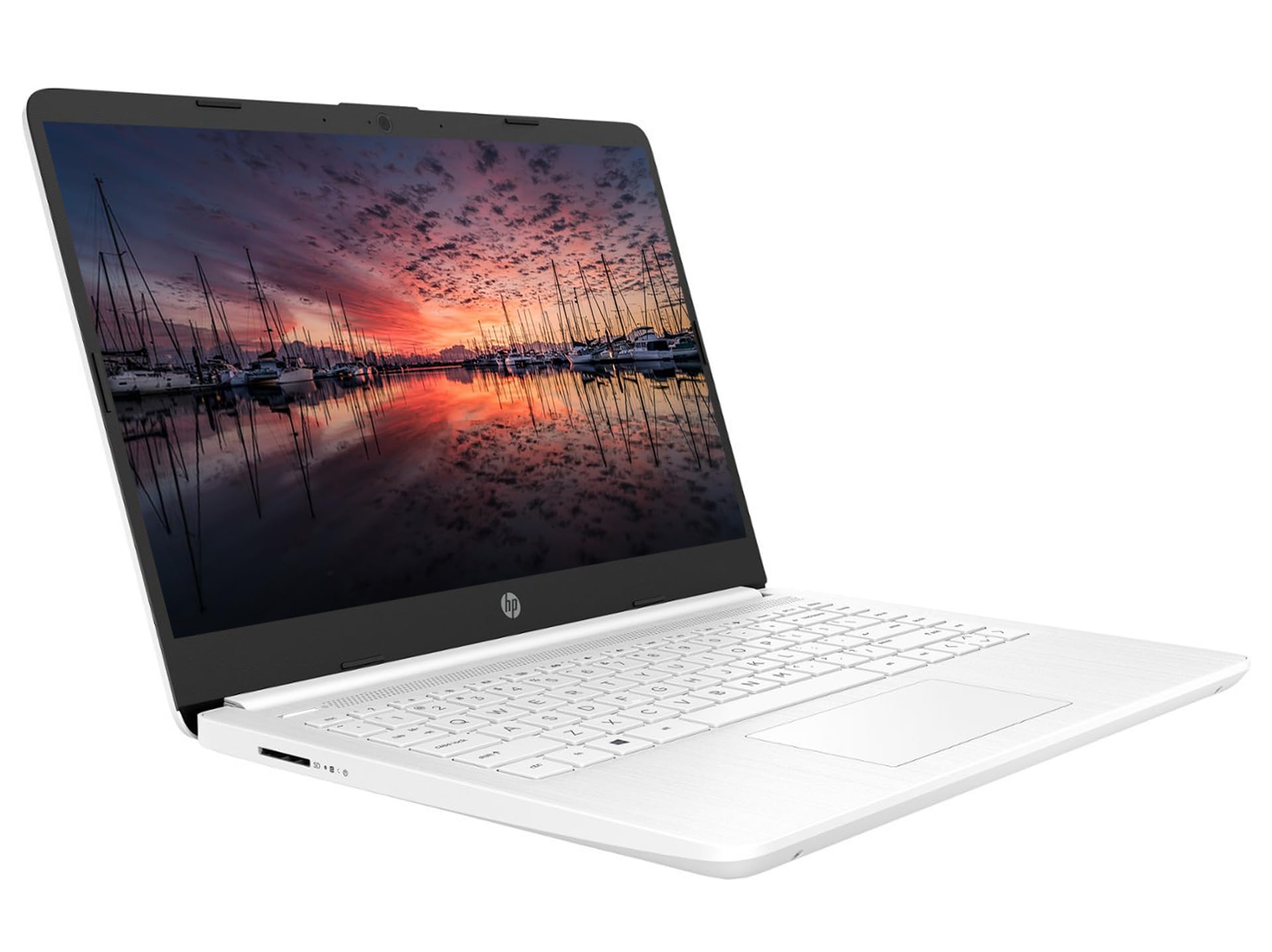 HP Premium 14-inch HD Laptop - Intel Celeron N4120 up to 2.8GHz, 16GB RAM, 64GB SSD, Webcam, Fast Charging, Bluetooth, HDMI, USB-C, WiFi - Windows 11 S with 1 Year Microsoft 365 - Includes LIONEYE HDMI Cable - White (Renewed) - Perfect for Home Office, Online Classes & Remote Work