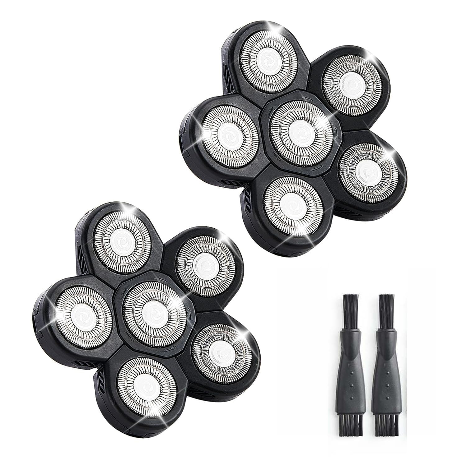 2PCS 6 Heads Electric Shaver Replacement Heads - Stainless Steel Rotary Blades Refills for Men's Electric Razors | Perfect for Travel, Home & Daily Grooming