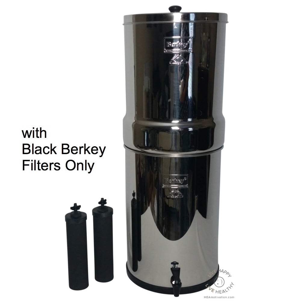 Crown Berkey 6 Gallon Water Filter System - Portable Stainless Steel Purifier for Home, Camping & Emergency Preparedness