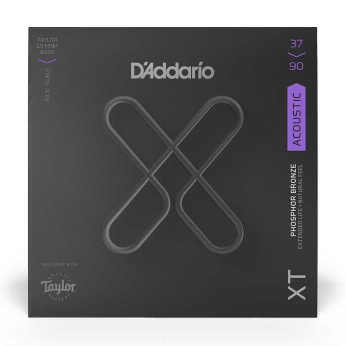 D'Addario EJ37-90 Custom Light Coated Acoustic Bass Strings for Taylor GS Mini - Perfect for Studio Recording & Live Performances