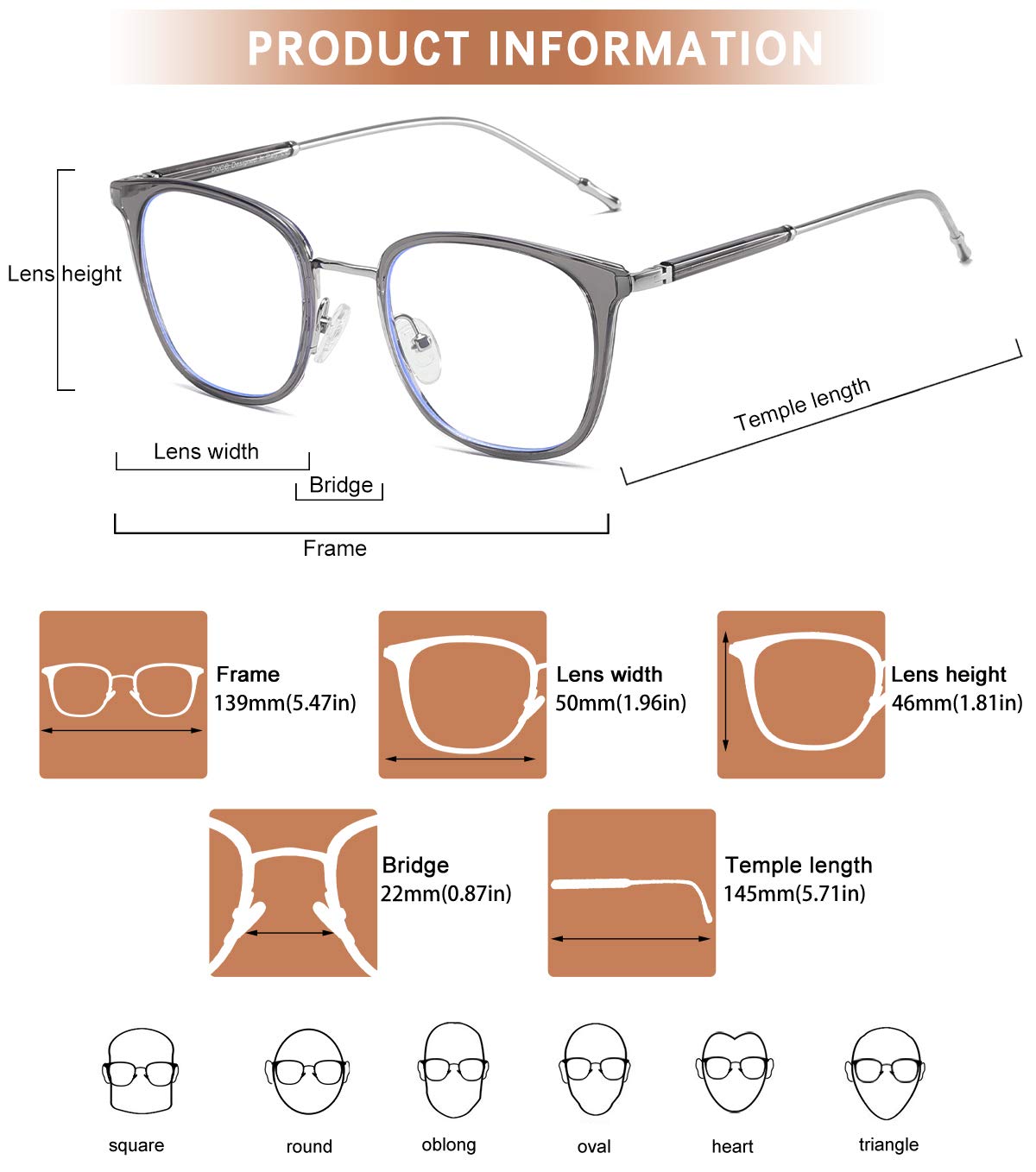 DUCO Blue Light Blocking Glasses for Women & Men - Computer Eyewear for Work & Gaming