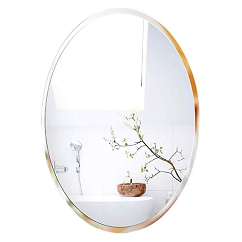 **Frameless Oval Vanity Mirror - 50cm x 70cm Wall Mounted Bathroom Makeup Mirror with Beveled Edge for Dressing Room, Washroom & Hallway Decor**