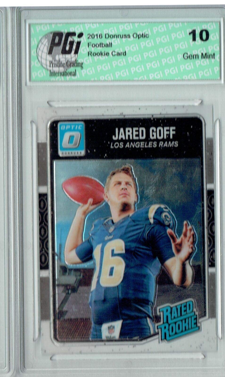 2016 Donruss Optic #172 Jared Goff Rookie Card PGI 10 Graded - NFL Football Trading Card for Collectors & Fans | Perfect for Sports Memorabilia Displays & Investment Collections