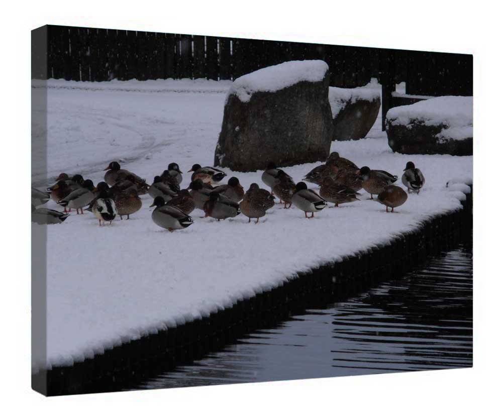 Premium Mighun Canvas Wall Art - Wooden Framed Winter Scene Painting (20x30 Inch) | Stretched & Framed Ready to Hang | Cozy Home Decor for Living Room, Bedroom & Office