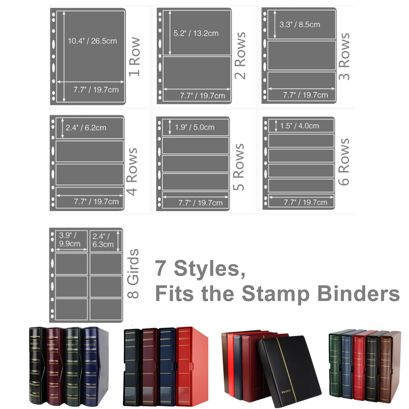 Premium MUDOR Clear Stamp Pages for Stamp Album Binder - 10 Single-Sided Pocket Sheets (1 Pocket per Page) | Perfect for Collectors & Organizing Rare Stamps