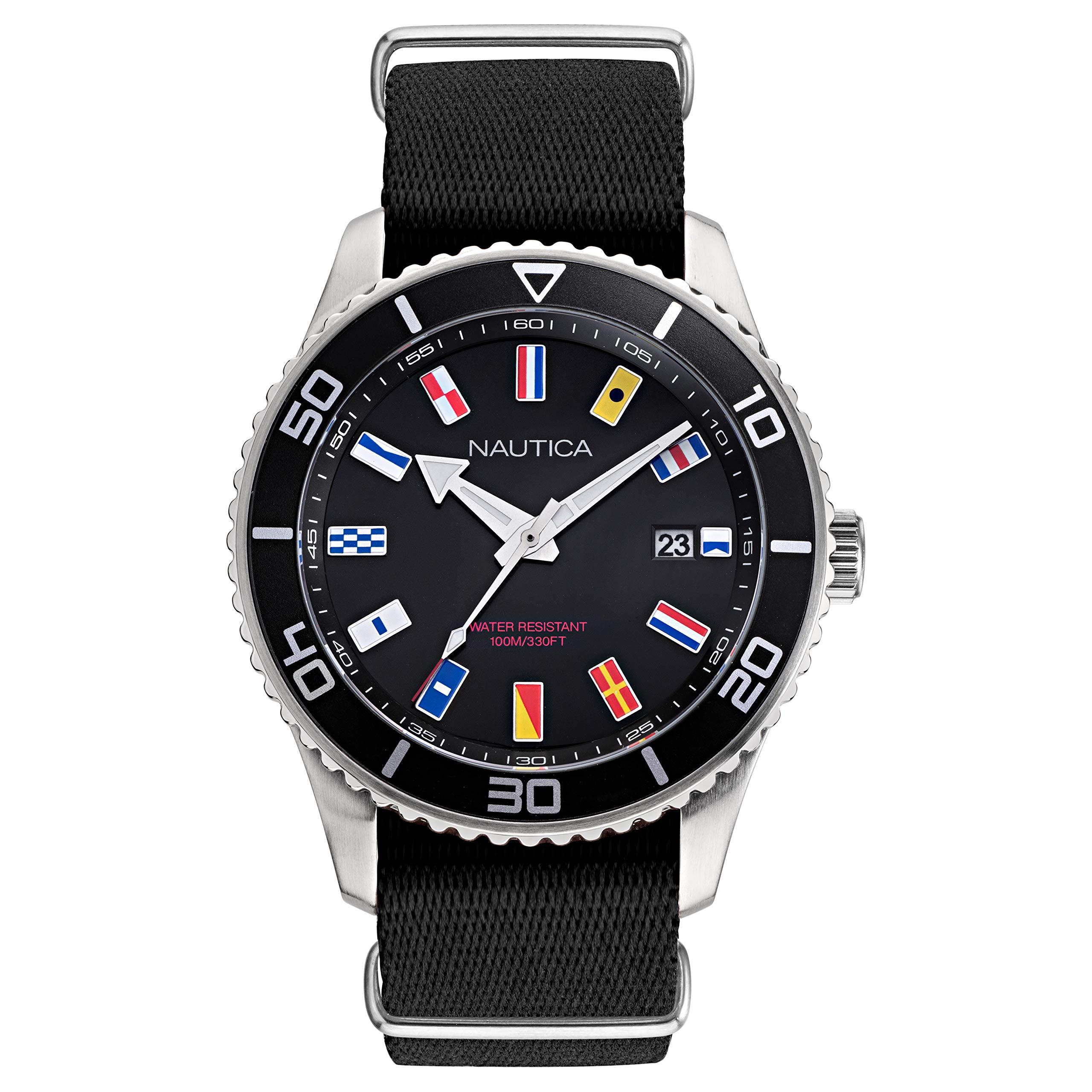 Nautica Men's Pacific Beach Watch - Waterproof Stainless Steel Analog Watch for Swimming, Surfing & Outdoor Activities