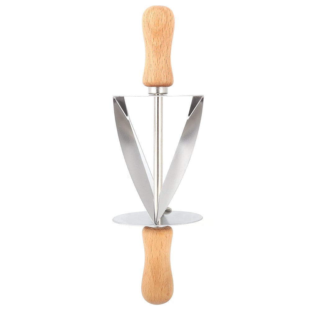 Alvinlite Stainless Steel Croissant Dough Cutter Roller - Professional Pastry & Bread Dough Slicer for Perfectly Shaped Croissants, Cakes & Pastries - Ideal for Home Baking, Commercial Kitchens & Pastry Shops