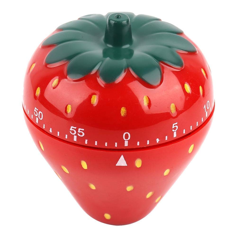 Pasamer Strawberry Shaped 60-Minute Kitchen Timer - Mechanical Countdown Timer for Cooking, Baking, Studying & Productivity - Cute Red Retro Egg Timer for Home, Office & Classroom Use