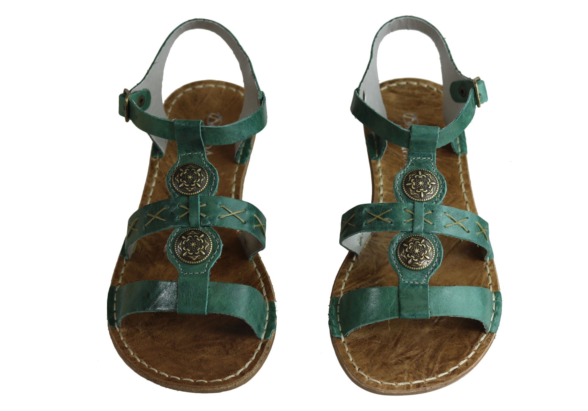Andacco Madisson Women's Comfort Flat Leather Sandals - Handmade in Brazil - Perfect for Summer, Beach & Casual Outings