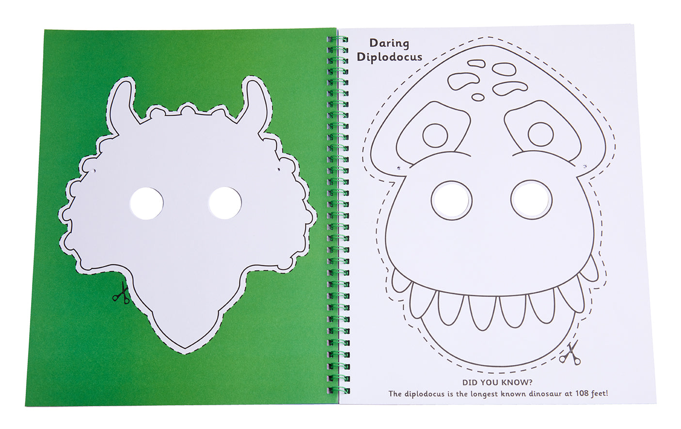 Dinosaur Color & Cut Masks for Kids - Fun DIY Craft Activity for Parties, School Projects & Creative Play