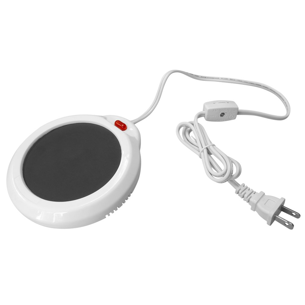 Evelots Electric Cup Warmer - USB Coffee Mug Heater for Desk, Tea, Hot Chocolate & Soup | Candle Warming Plate with On/Off Light | Perfect for Office, Home & Gifts