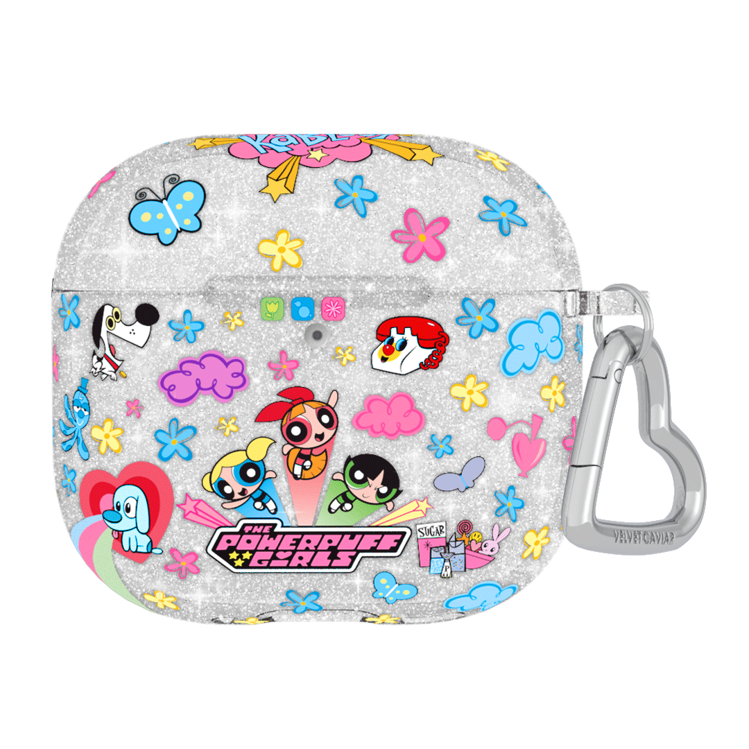 The Powerpuff Girls Glitter AirPods Case - Cute Protective Cover for AirPods 1/2/3 & Pro - Perfect for School, Work & Travel Accessories