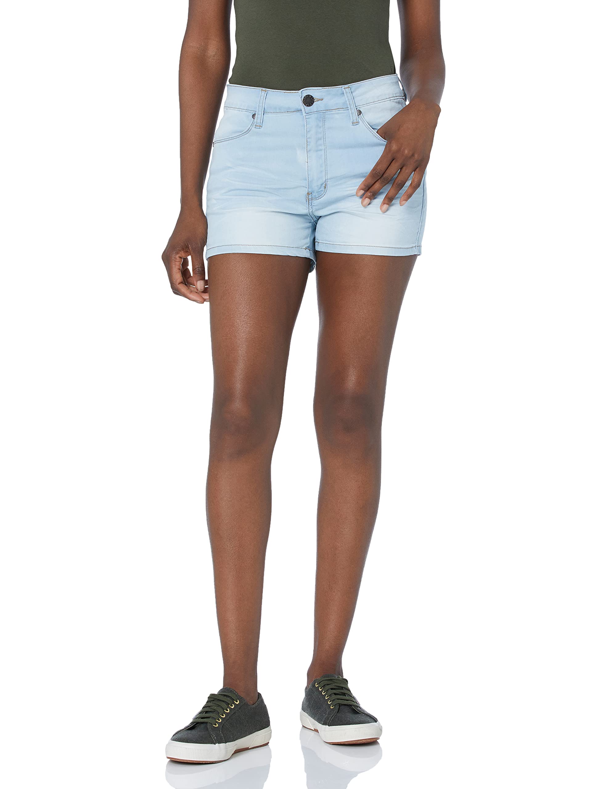 COVER GIRL Women's Mid Rise Ripped Denim Shorts | Distressed Basic Jean Shorts for Juniors | Casual Summer Outfits, Beach Wear & Street Style