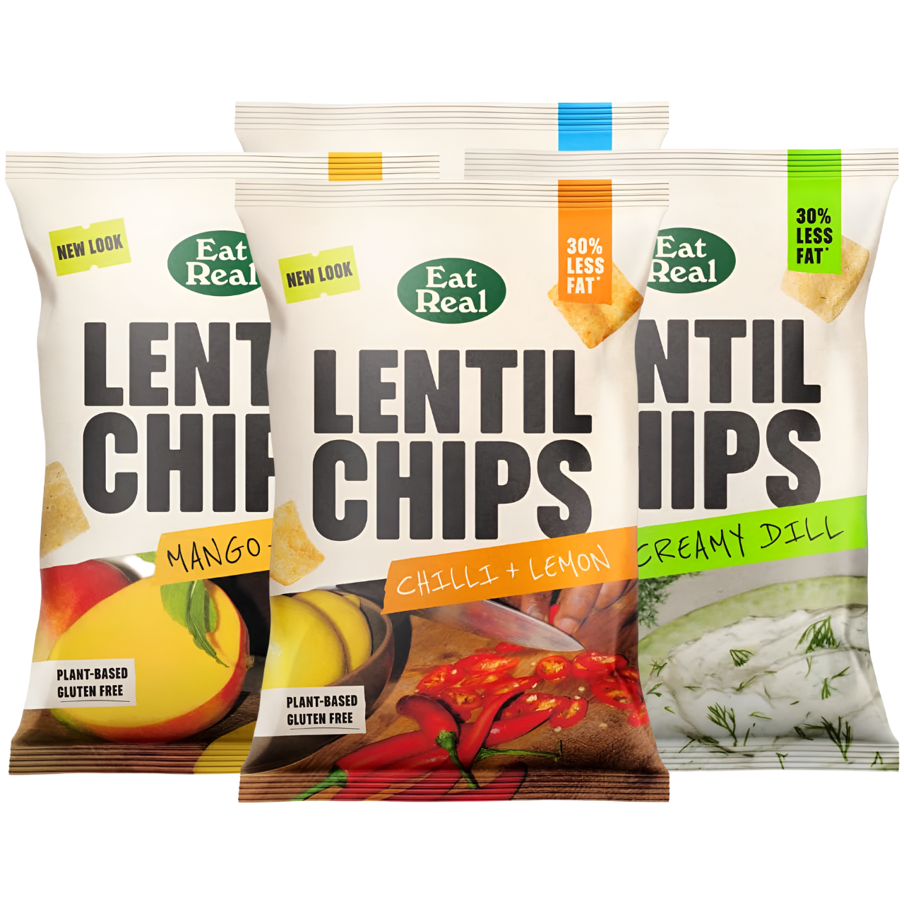 Eat Real Lentil Chips 10 Pack (95g Each) – Vegan, Gluten Free, Low Fat Healthy Snacks | Crunchy Plant-Based Protein Chips for Parties, Picnics & On-the-Go Snacking