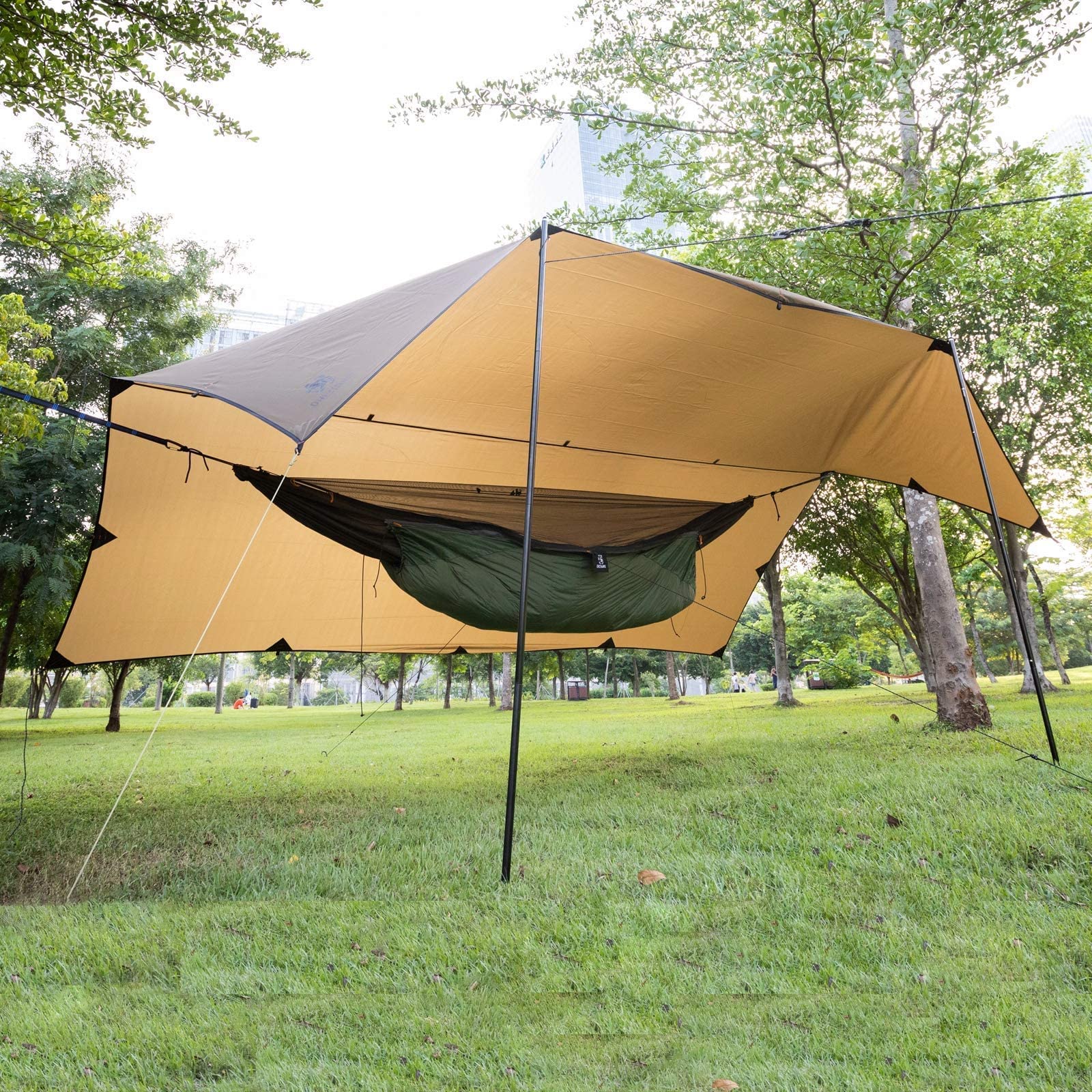 OneTigris Hideout Hammock Underquilt with Bulwark All-Season Camping Tarp - Lightweight Insulation for 4-Season Hammock Camping & Backpacking Adventures