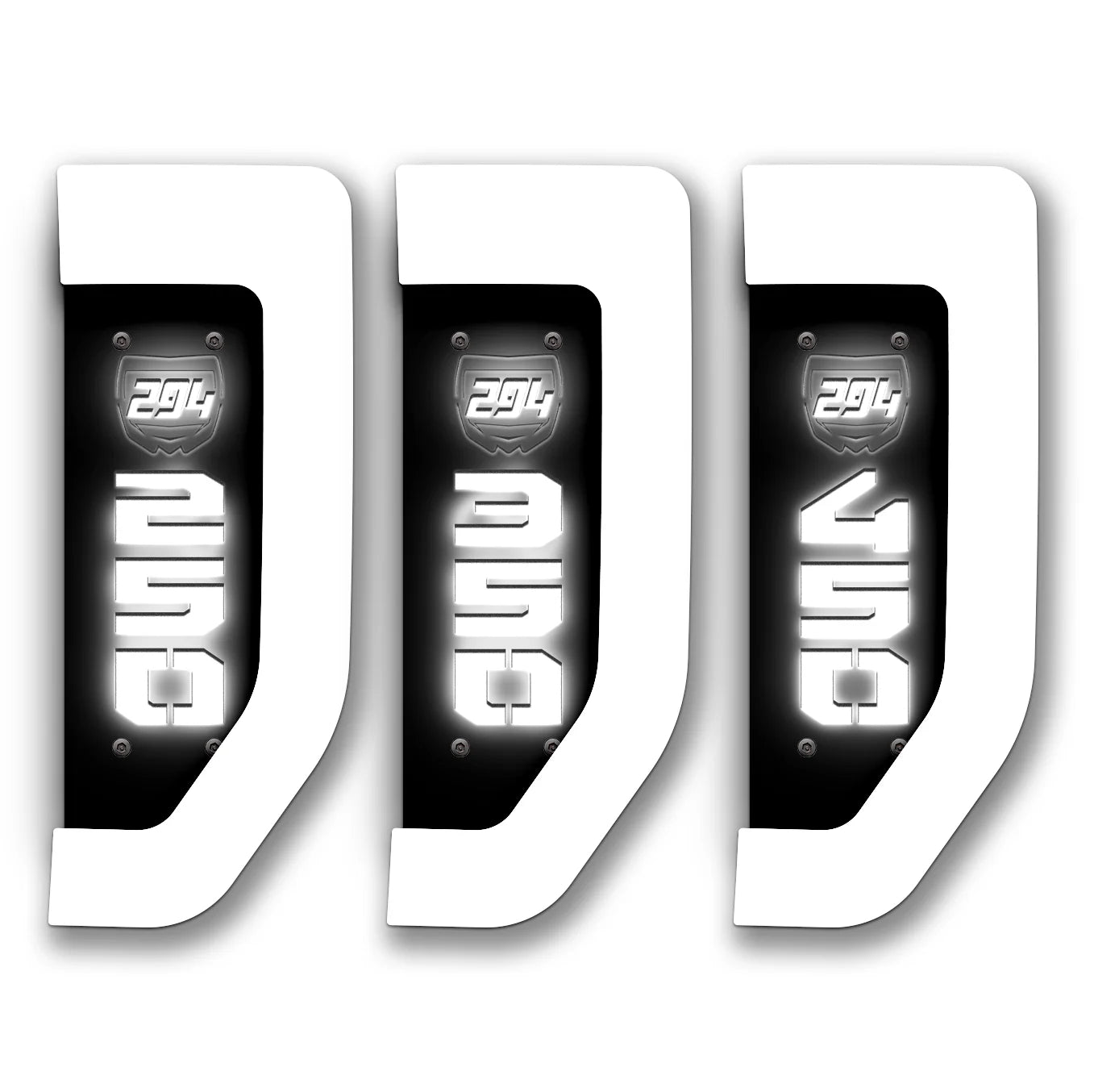 2017-2022 Ford Super Duty Fender Badge Replacement Set - Customizable LED Moto Number Plate for Truck Accessories - Perfect for Off-Roading & Car Shows
